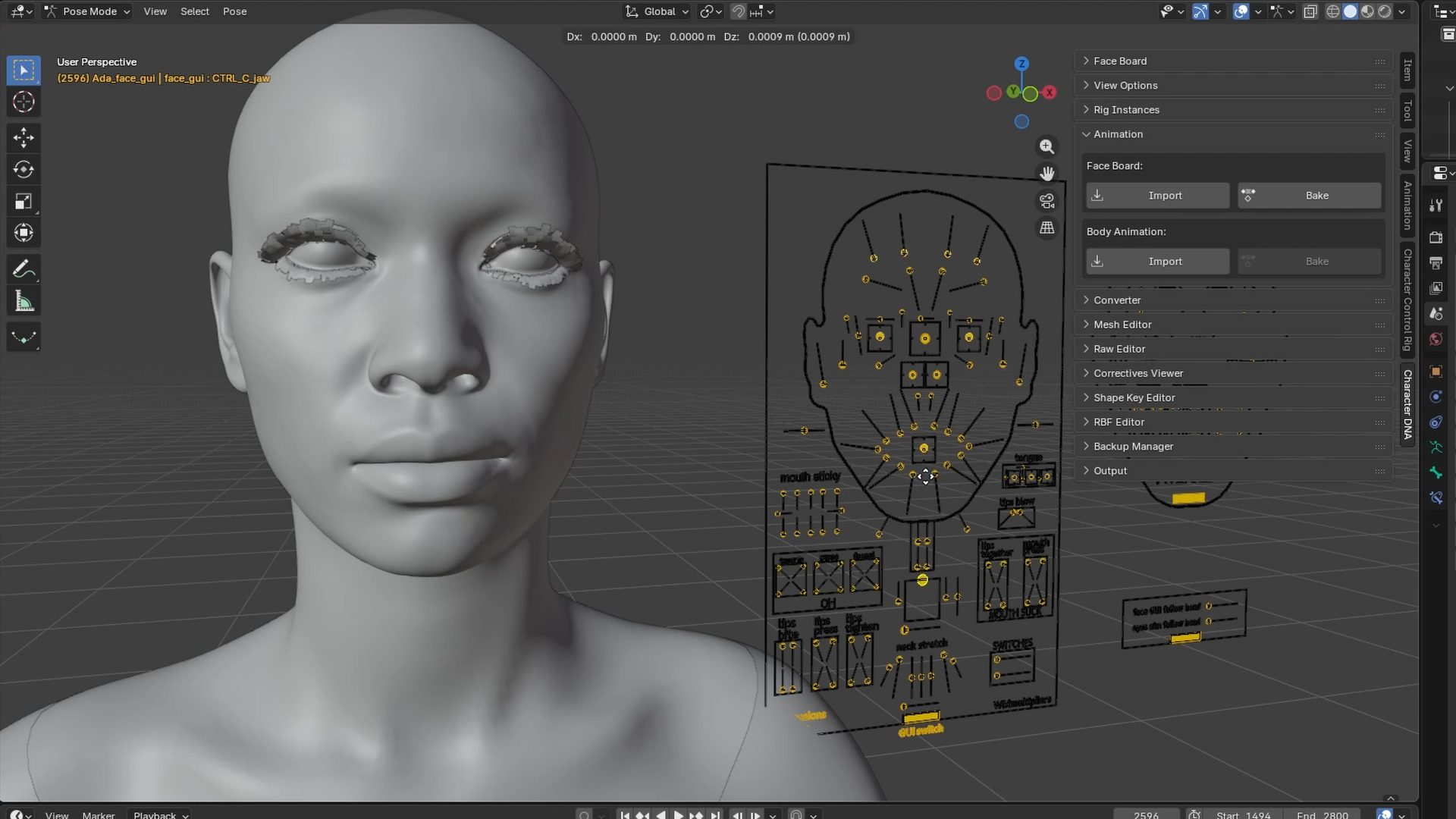 MetaHuman rig in Blender