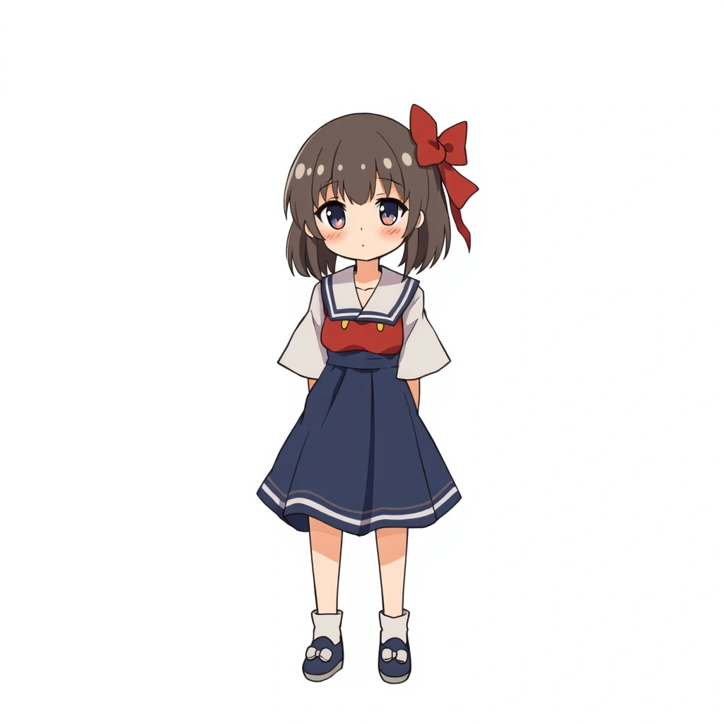 an simple anime girl character